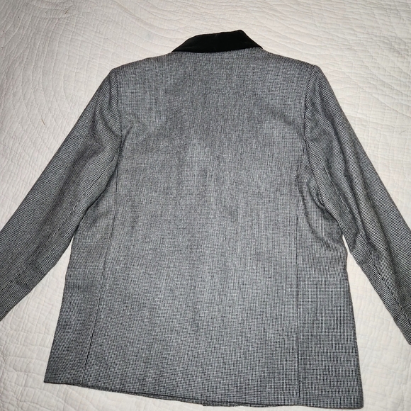 Dumas Vintage Houndstooth/Velvet Collar Blazer Women's Sz 18 Wool USA 1980s - Picture 3 of 8